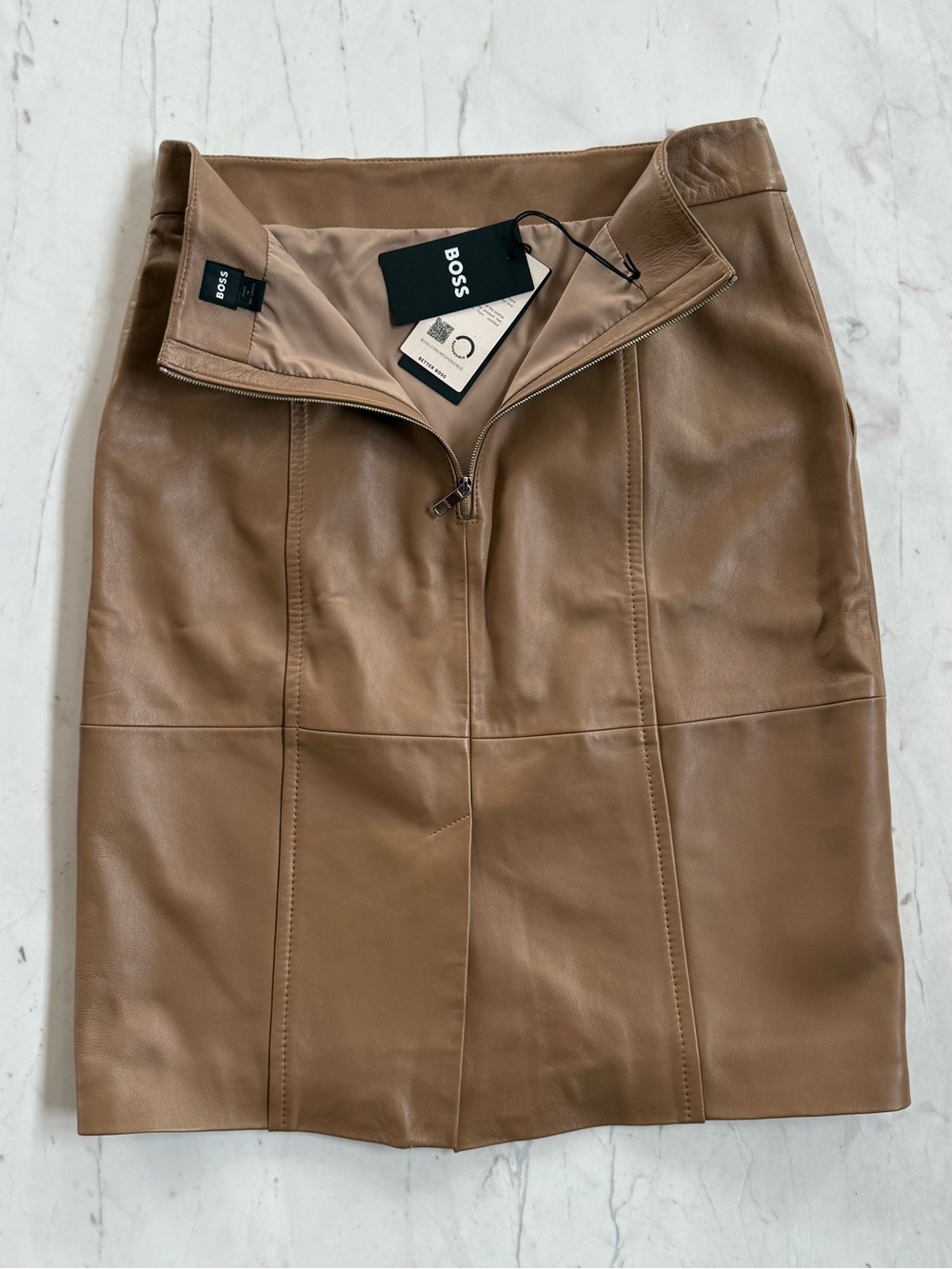 New BOSS Seleni Leather Pencil Skirt - Picture 15 of 16